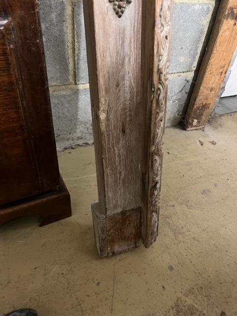 A Georgian carved pine fire surround, width 143cm, height 135cm (aperture width 96cm, height 105cm)
